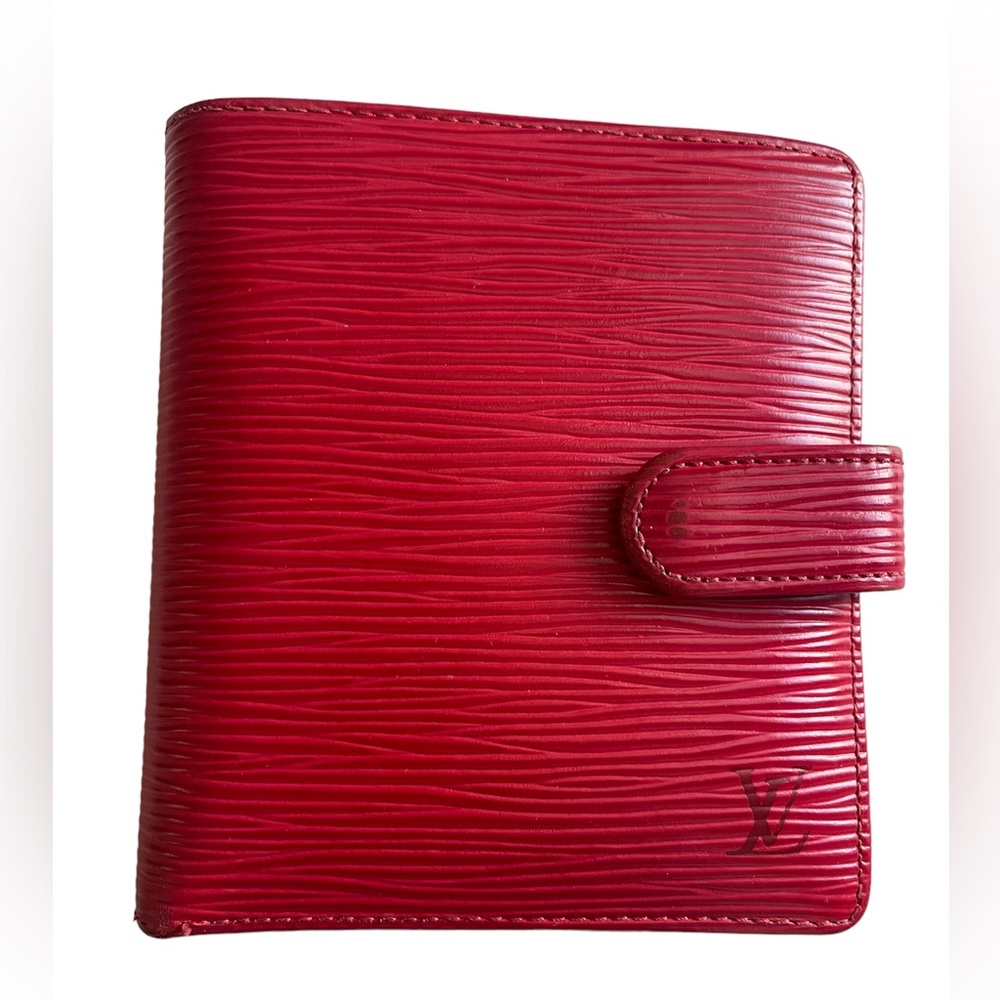 *Authentic* Louis Vuitton Epi Leather French Bifold Wallet Red Elegant Small